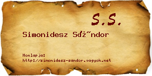 Simonidesz Sándor névjegykártya
