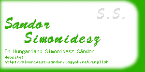 sandor simonidesz business card